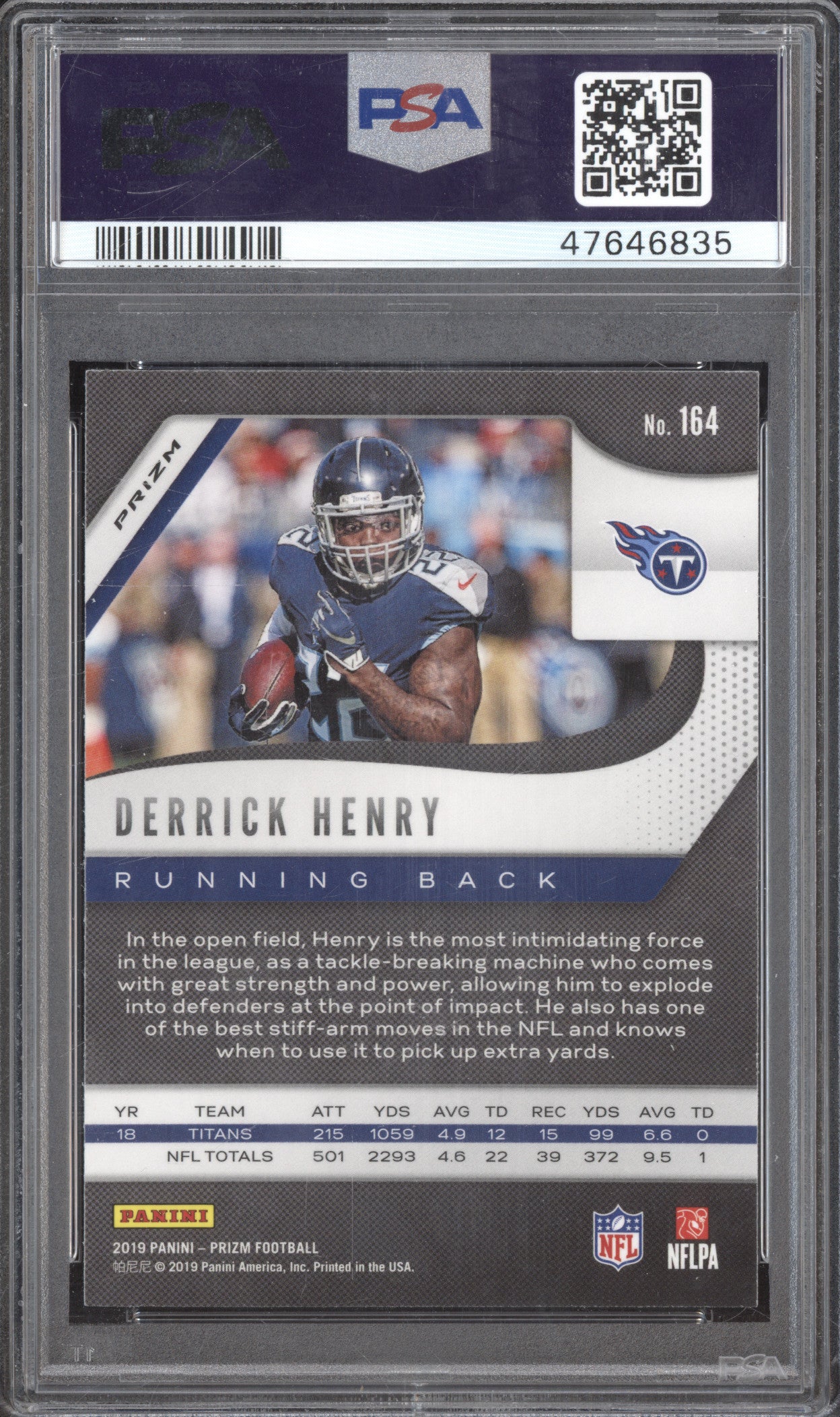 Derrick Henry 2019 Panini Prizm 164 Lazer PSA 9