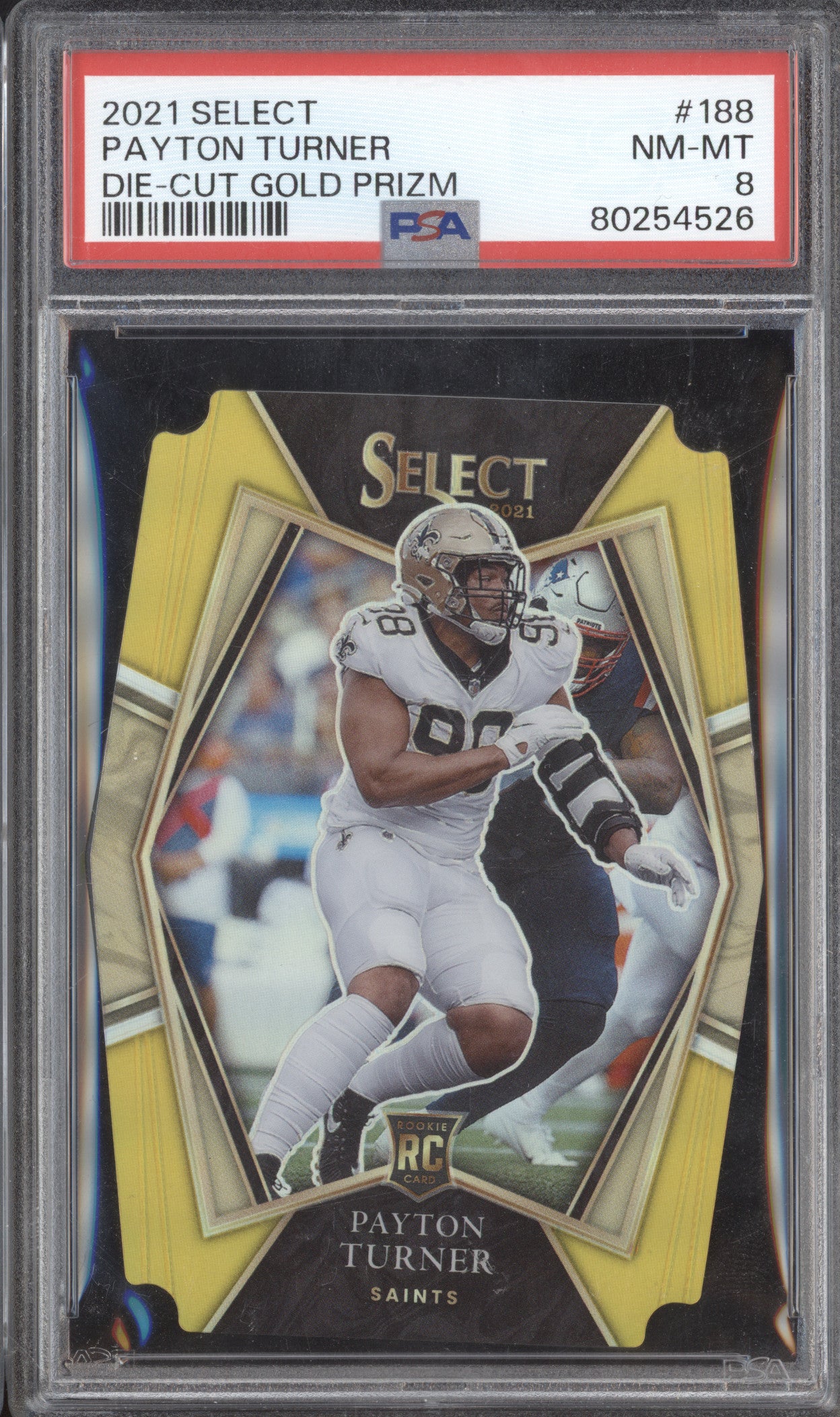 Payton Turner 2021 Panini Select 188 Die-Cut Gold RC 7/10 PSA 8