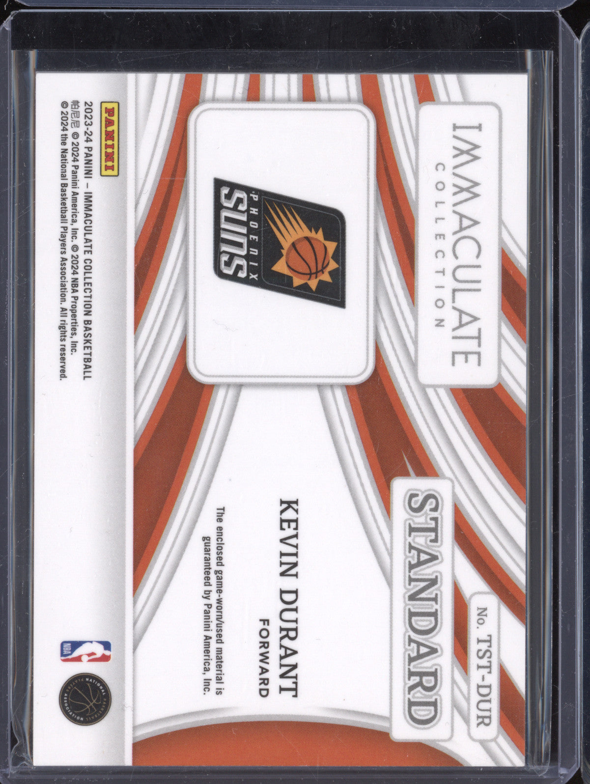 Kevin Durant 2023-24 Panini Immaculate TST-DUR The Standard Memorabilia 52/99