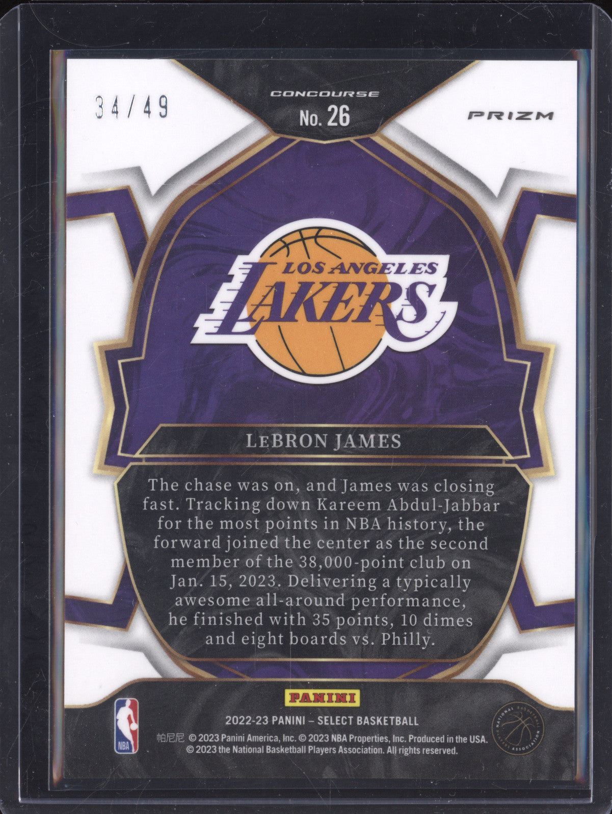 LeBron James 2022-23 Panini Select 26 Disco Red 34/49