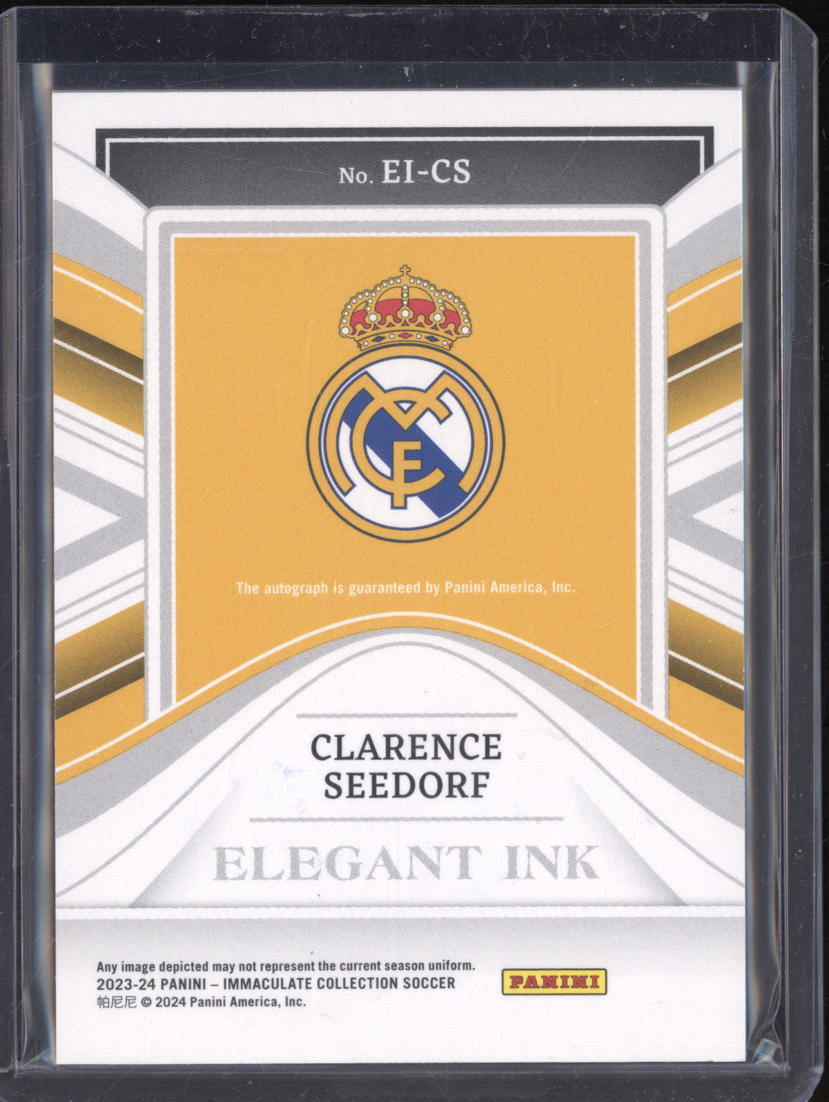 Clarence Seedorf 2023-24 Panini Immaculate EI-CS Elegant Ink 43/49