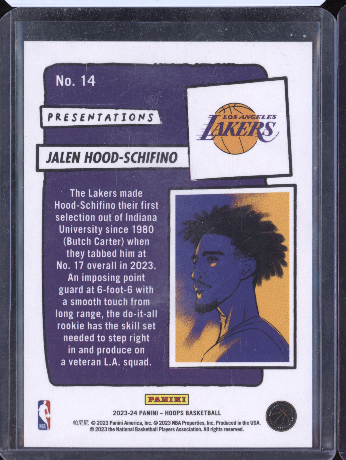 Jalen Hood-Schifino 2023-24 Panini Hoops 14 Presentations RC