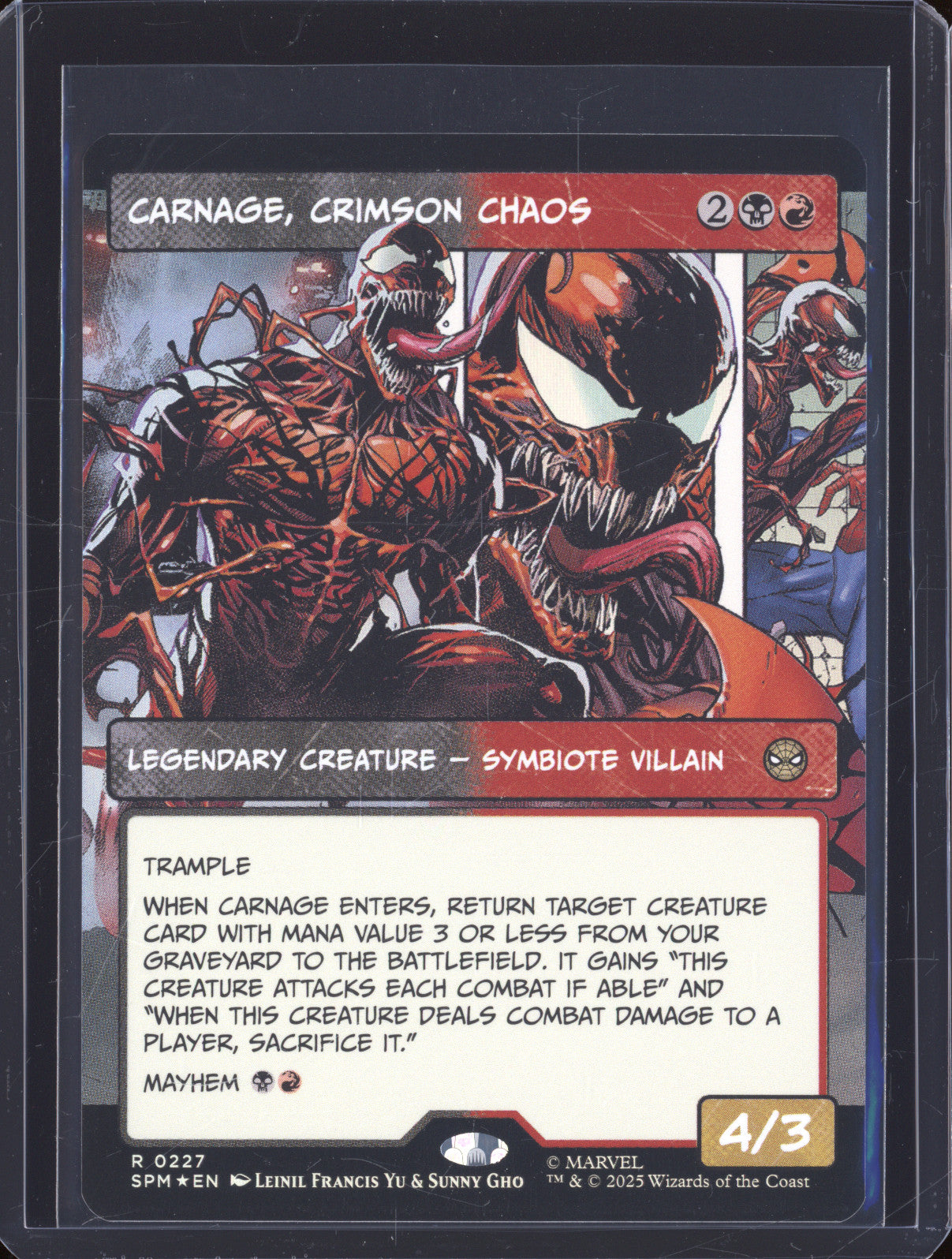 2025 MTG Marvel Spider-Man 227 Carnage, Crimson Chaos Foil Borderless