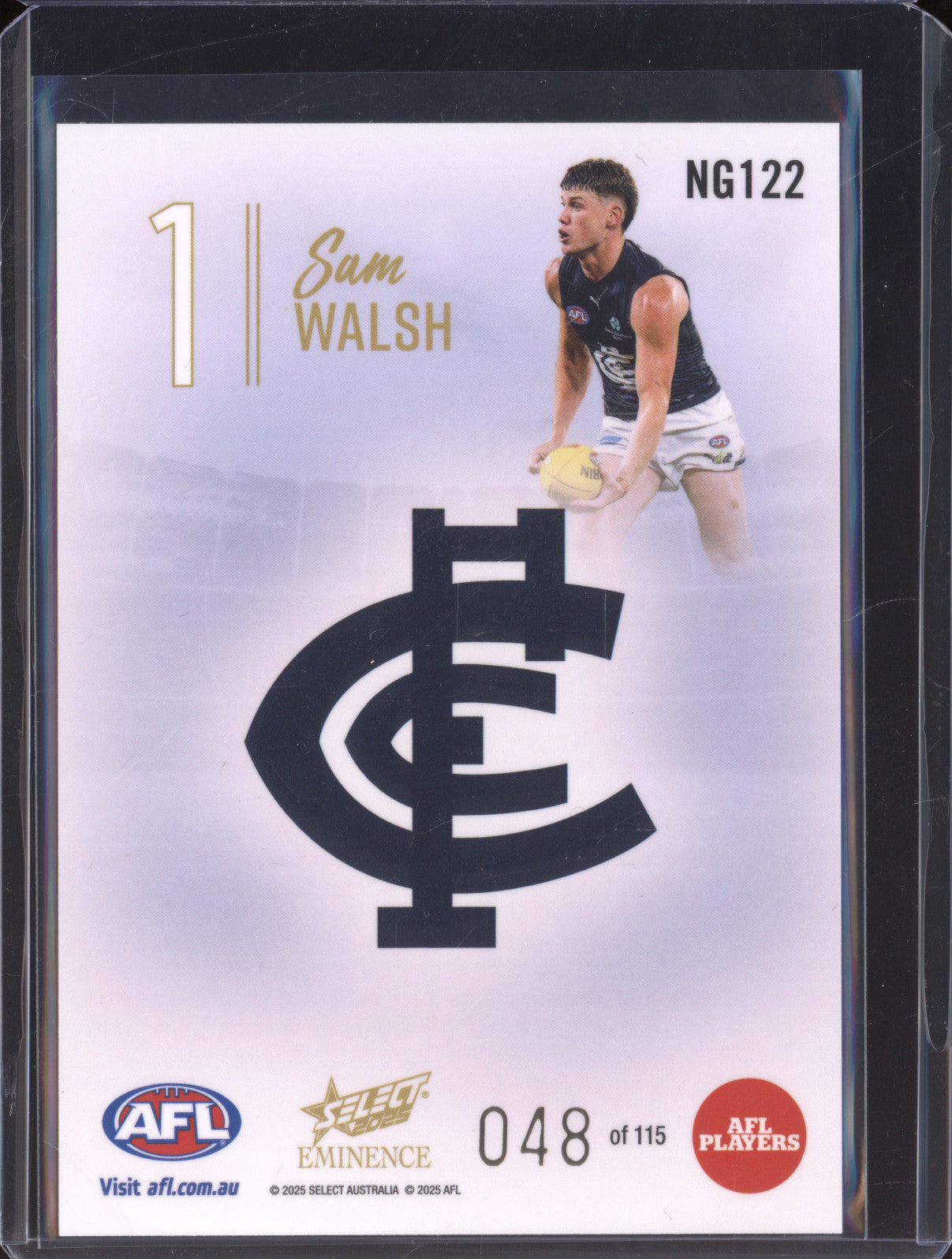 2025 AFL Select Eminence Nameplate NG122 Sam Walsh 048/115