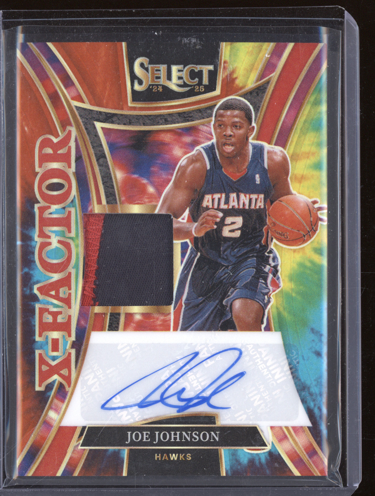 Joe Johnson Panini Select XMS-JOE X-Factor Tie Dye Patch Auto 15/25