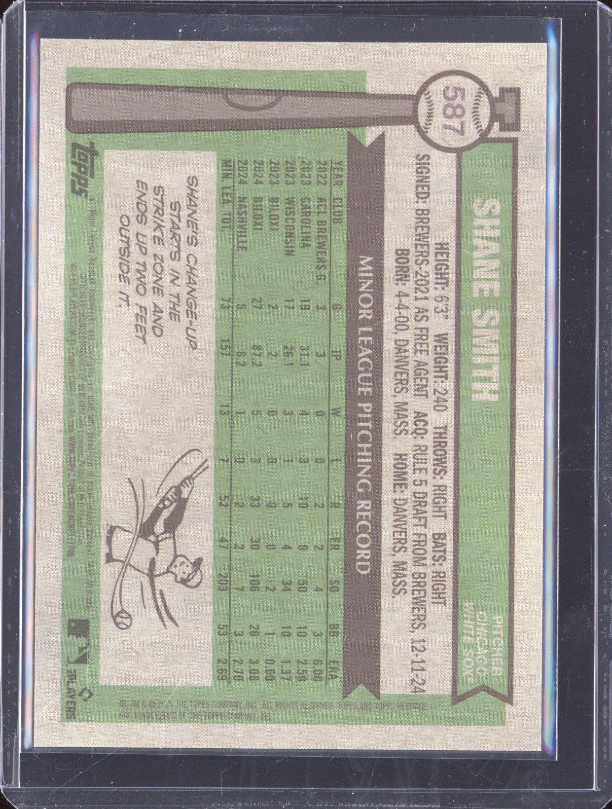 Shane Smith 2025 Topps Heritage High Number 587 Black Refractor RC