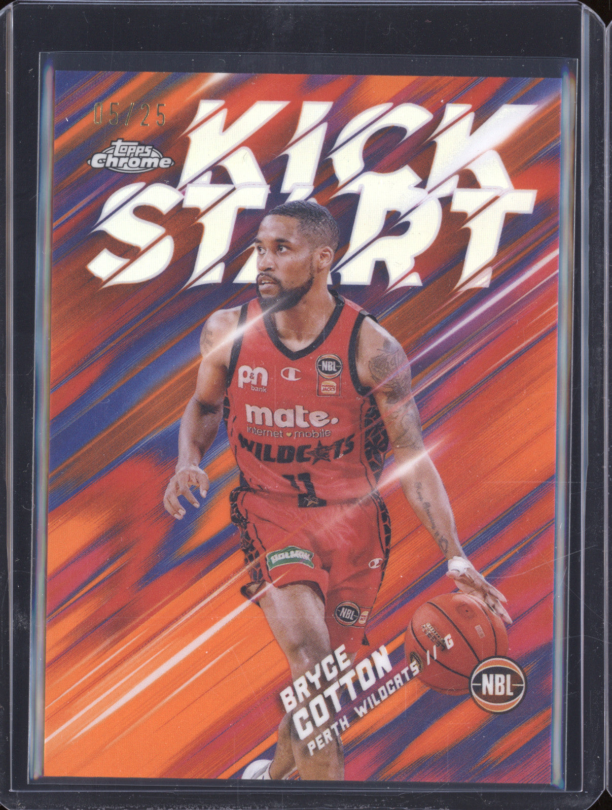 Bryce Cotton 2024 Topps Chrome NBL KS-7 Kick Start Orange Refractors 05/25