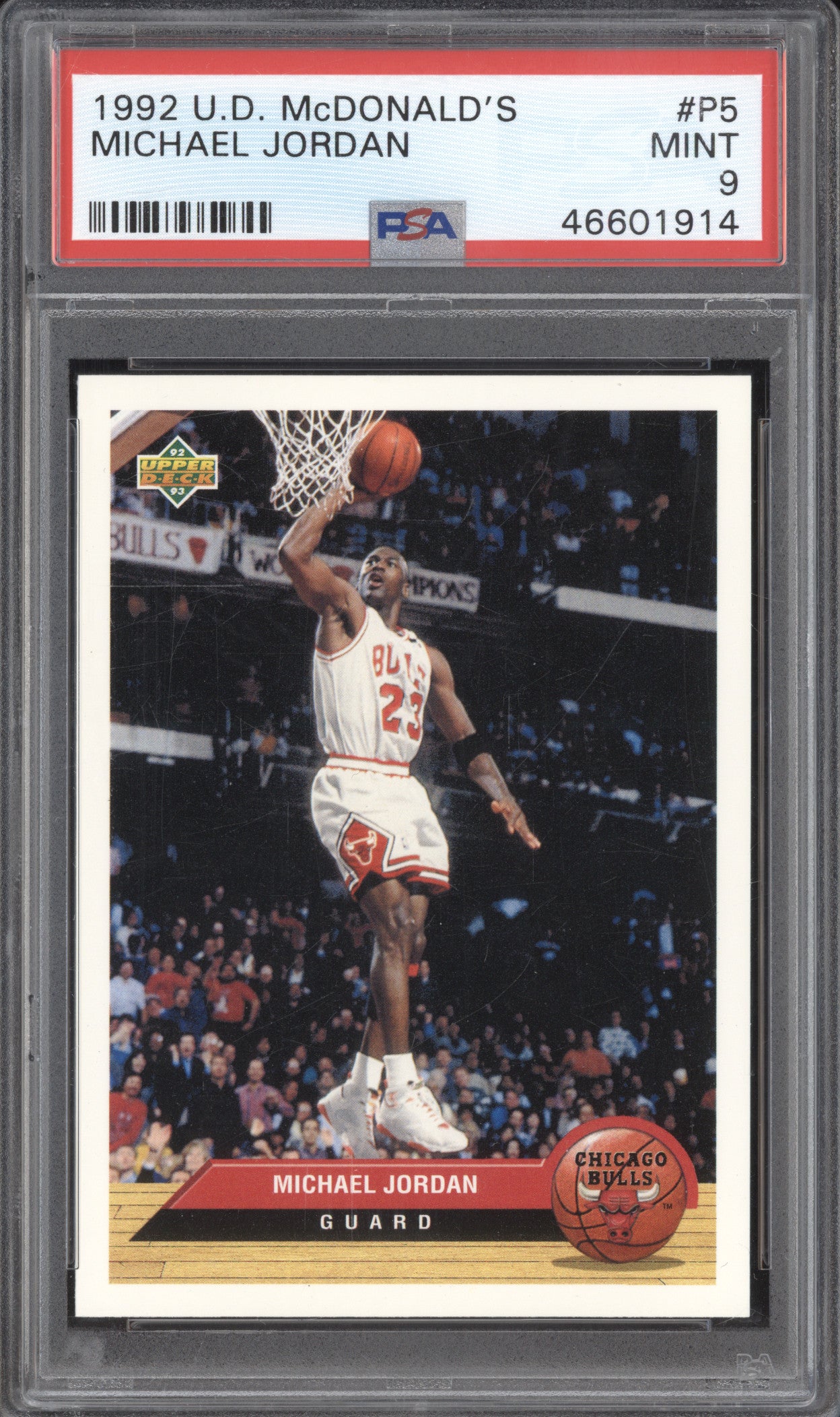 Michael Jordan 1992-93 Upper Deck McDonald's P5 PSA 9