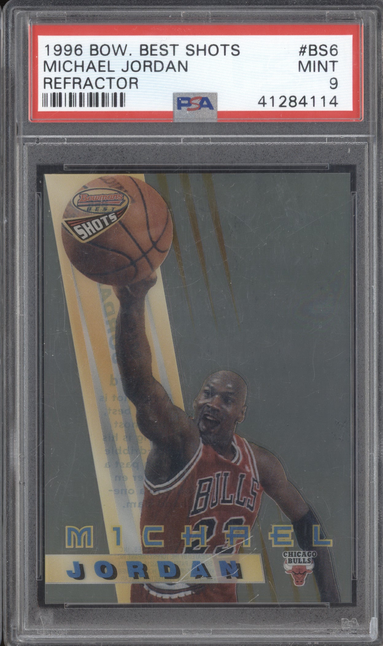 Michael Jordan 1996-97 Bowman Best Shots BS6 Refractor PSA 9