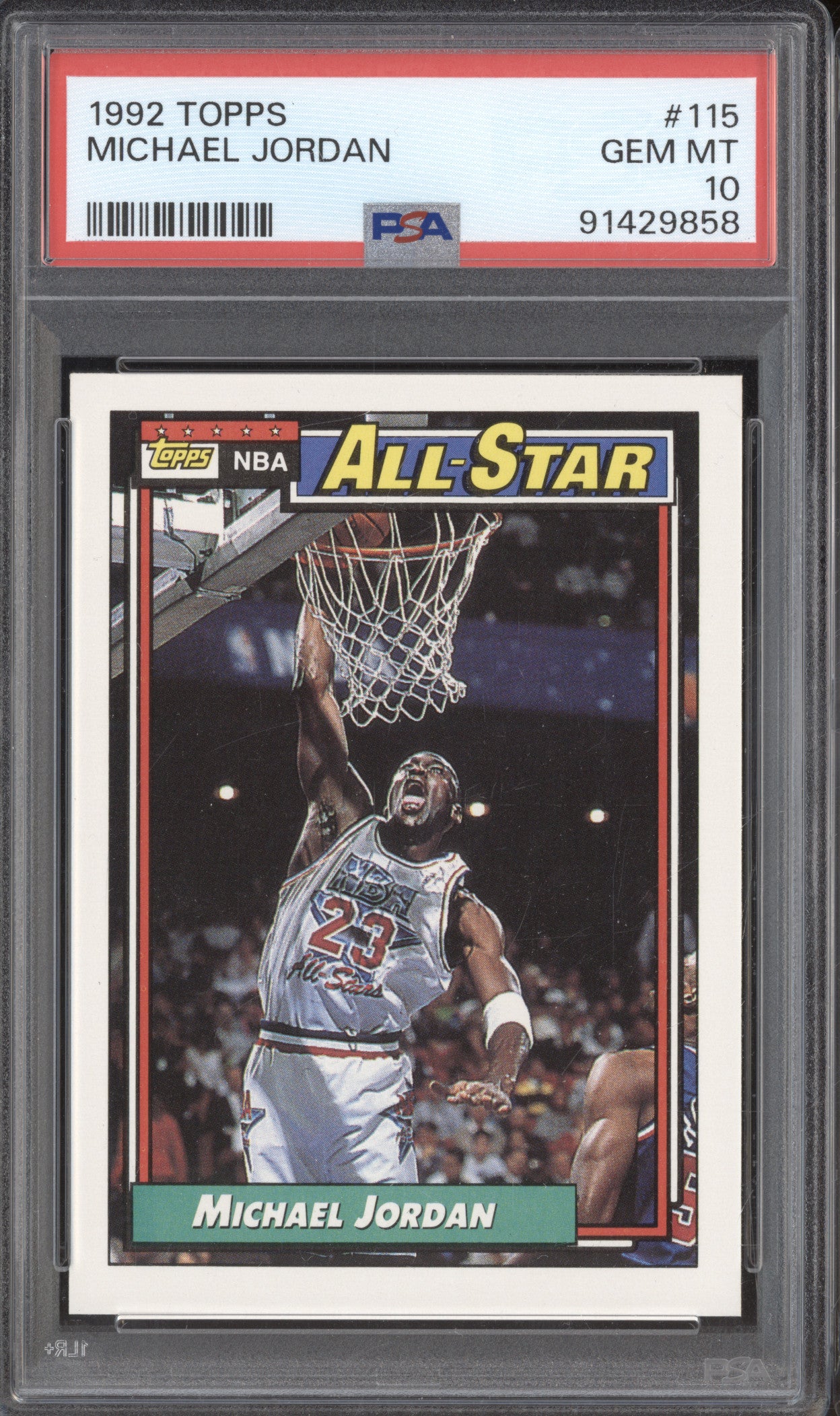 Michael Jordan 1992 Topps 115 PSA 10