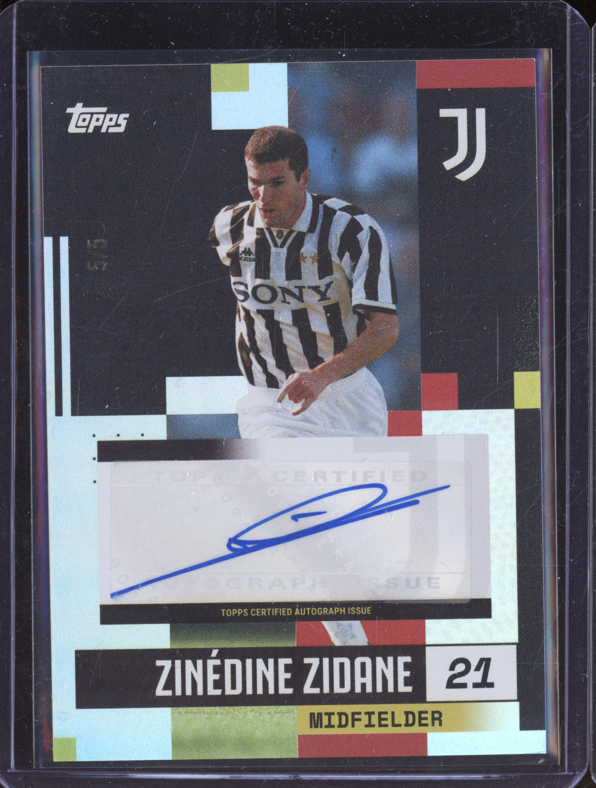 Zinedine Zidane 2024-25 Topps Team Set Juventus FC BA-ZZ Autograph Red 5/5