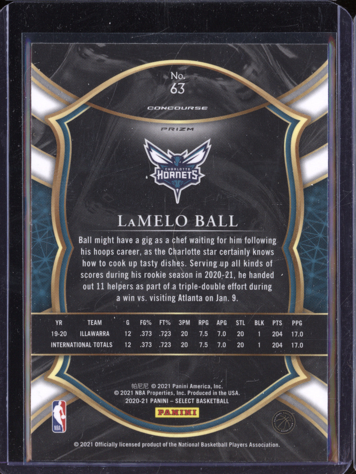 LaMelo Ball 2020-21 Panini Select 63 Red White Orange Shimmer RC
