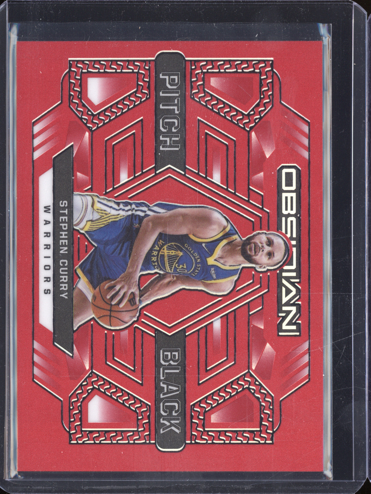 Stephen Curry 2021-22 Panini Obsidian 30 Pitch Black Red Flood