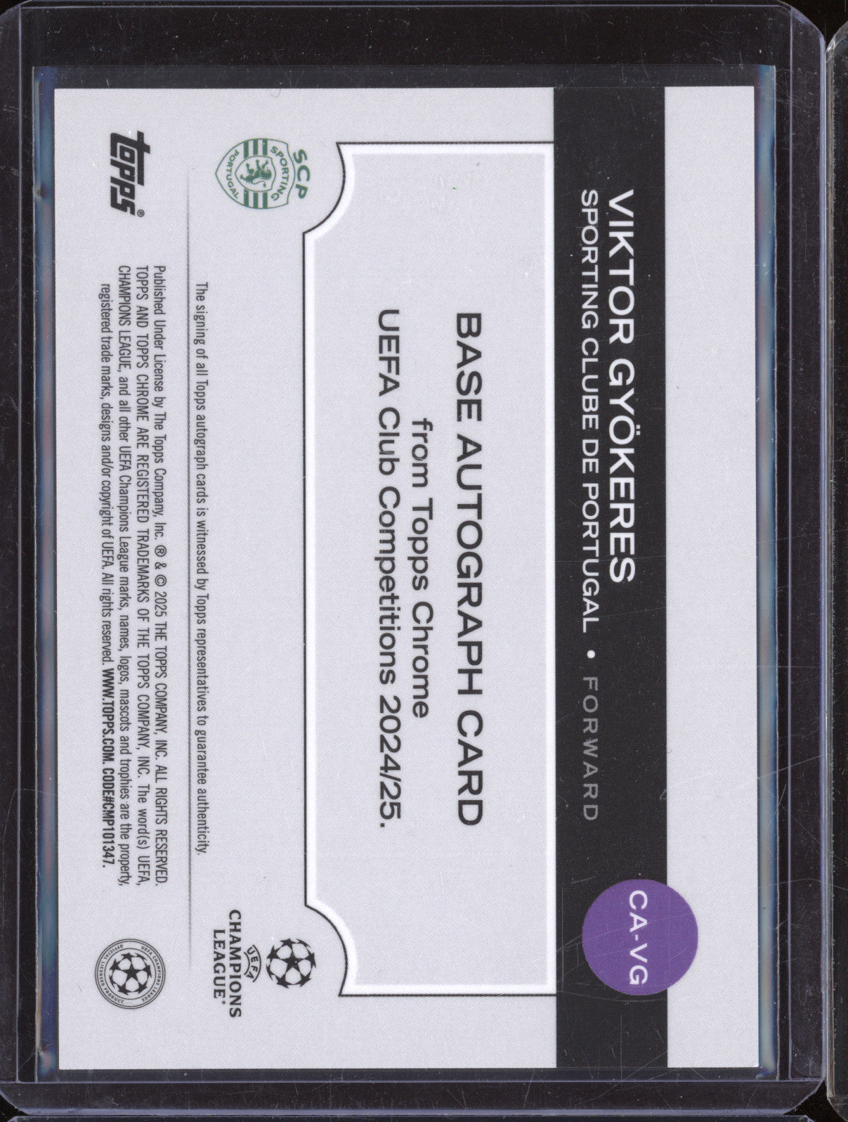 2024-25 Topps Chrome CA-VG Viktor Gyokeres Orange Auto 16/25