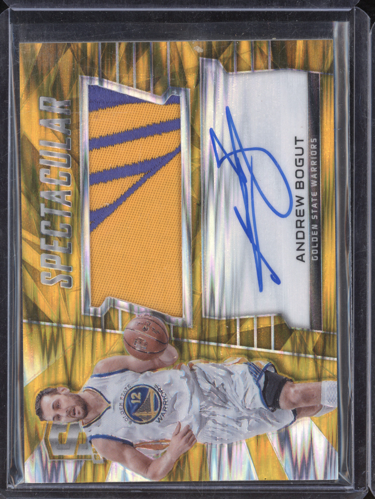 Andrew Bogut 2015-16 Panini Spectra SS-ABO Spectacular Swatch Gold 3/10