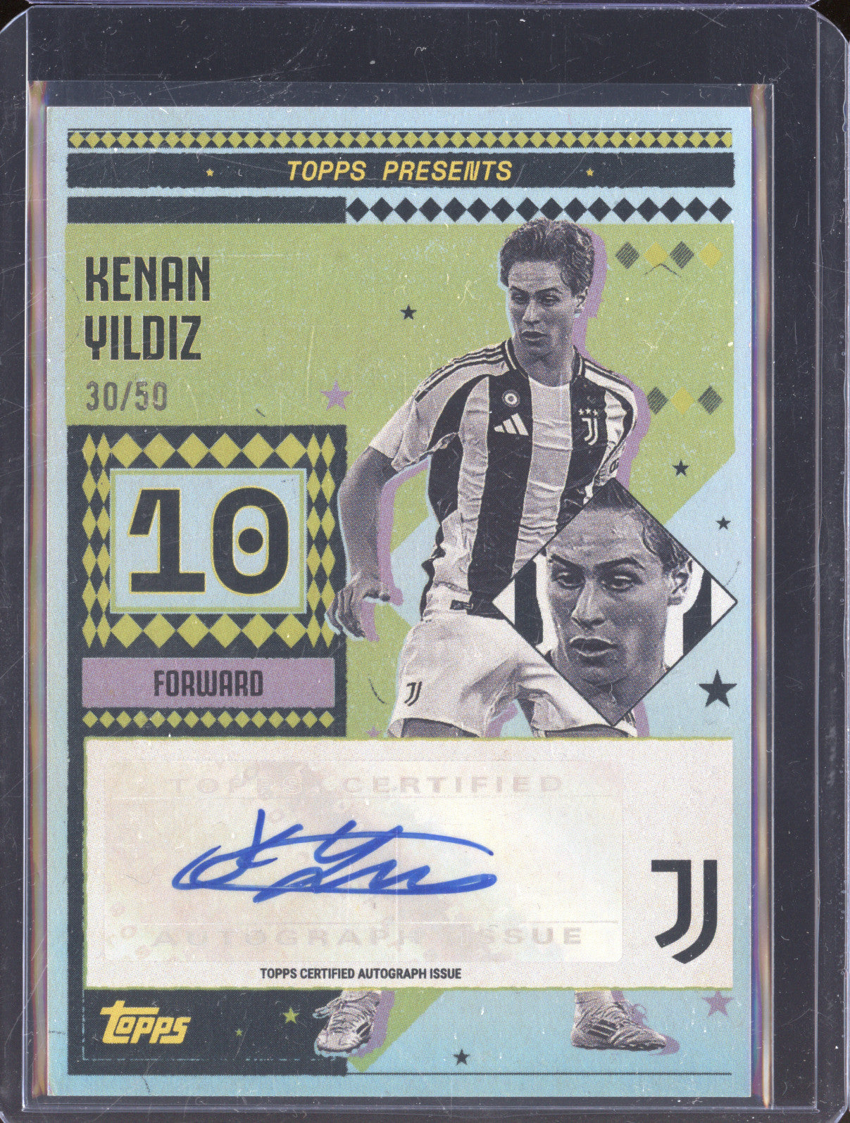 Kenan Yildiz 2024-25 Topps Team Set Juventus FC VLKY Vintage Lady Auto 30/50