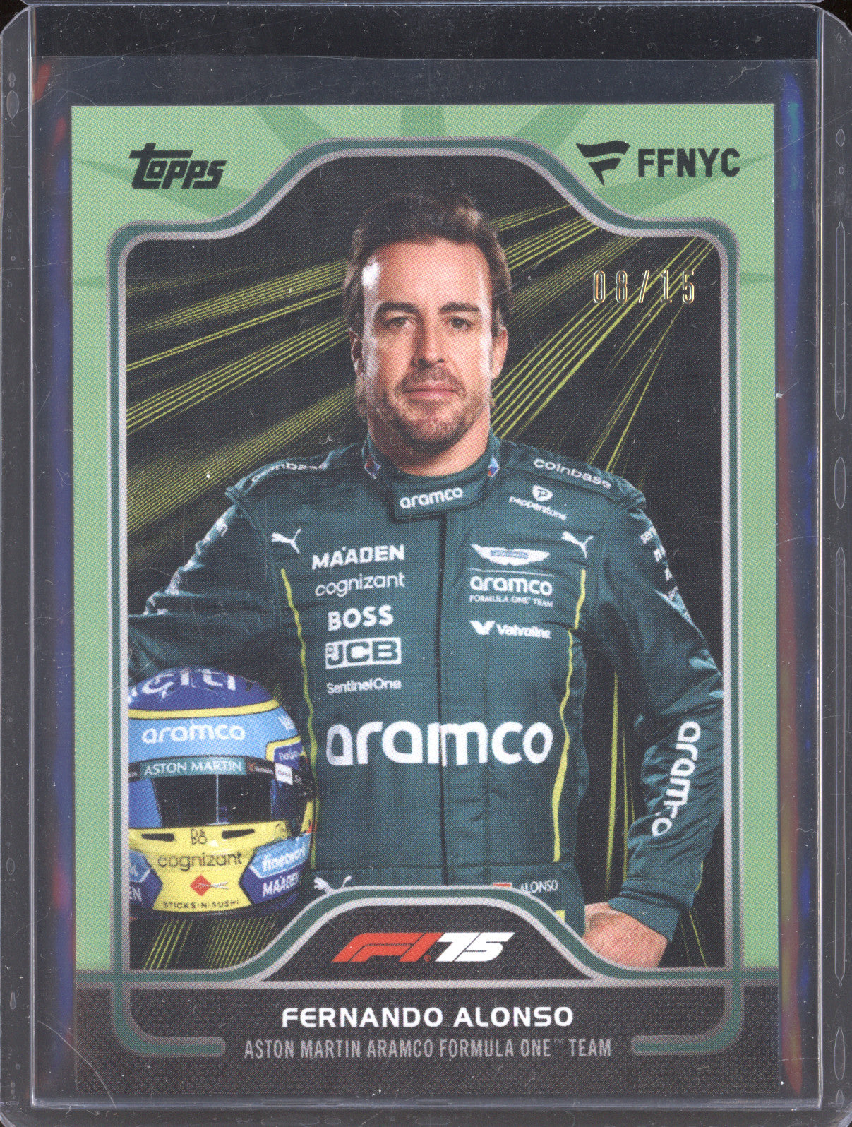 Fernando Alonso 2025 Topps Fanatics Fest NYC 4 Statue of Liberty Green 8/15