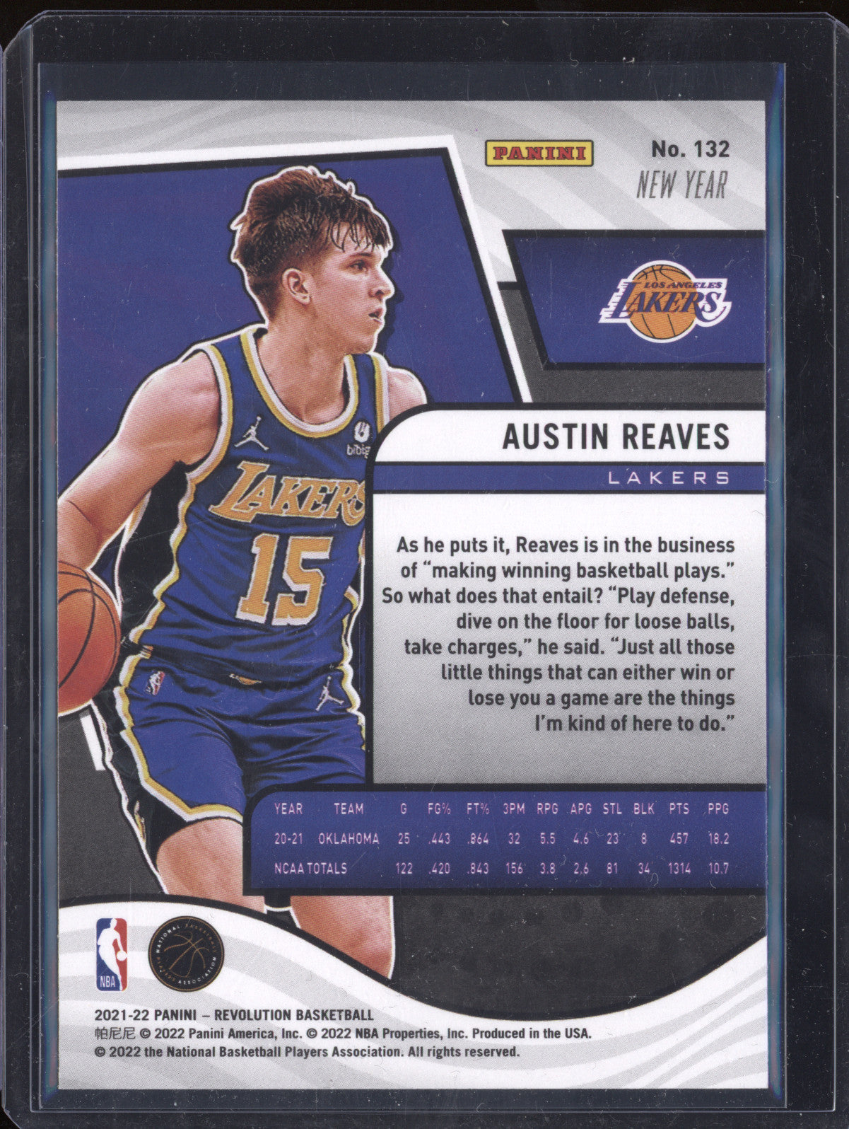 Austin Reaves 2021-22 Panini Revolution 132 New Year RC