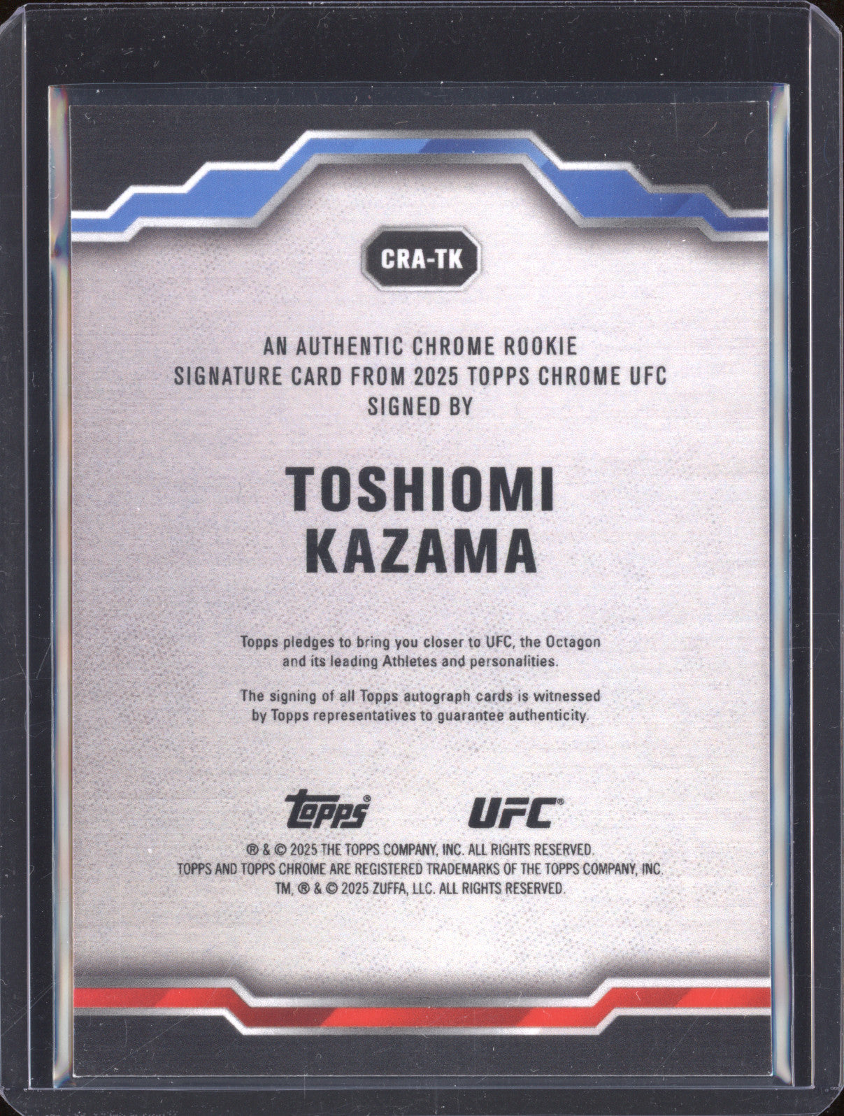 Toshiomi Kazama 2025 Topps Chrome CRA-TK Green Refractor Auto RC 45/99