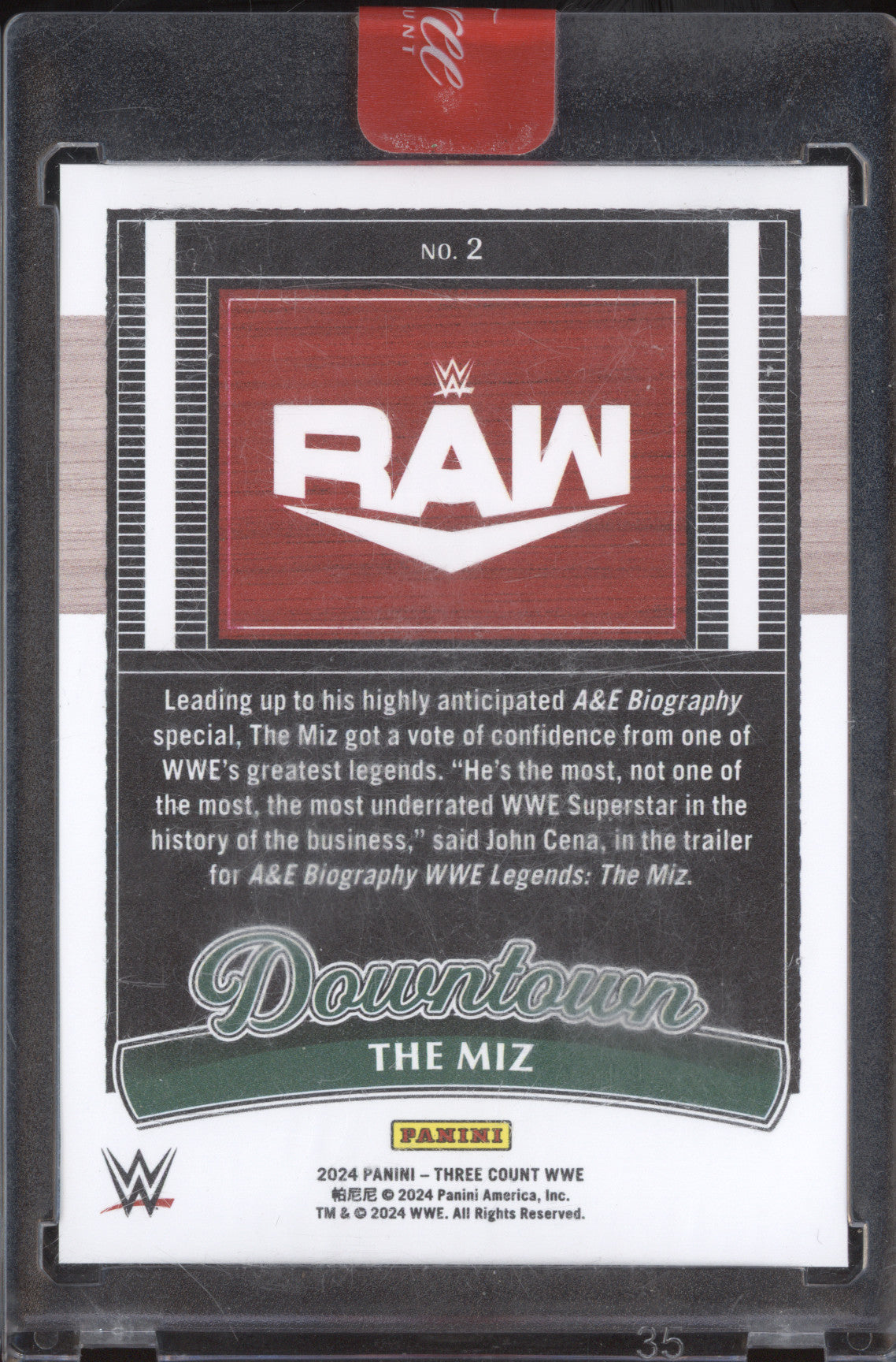 The Miz 2024 Panini Three Count 2 Downtown
