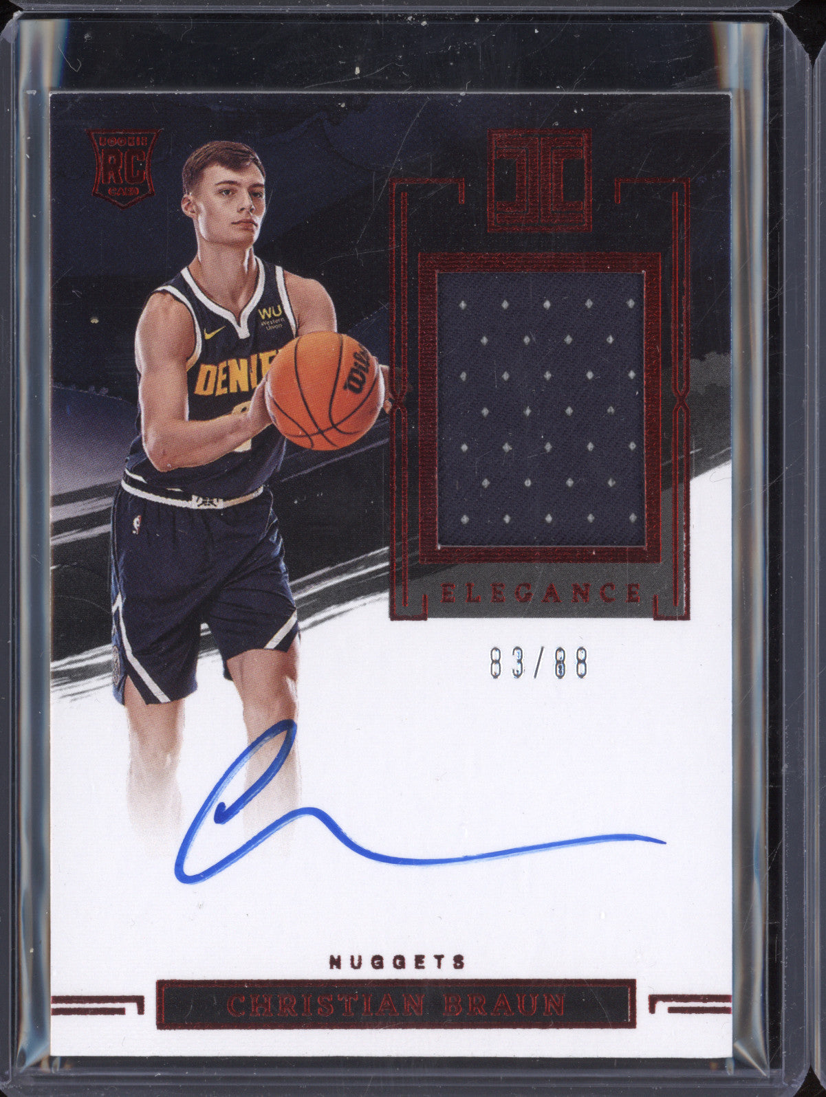 Christian Braun 2022-23 Panini Impeccable 121 Rookie Jersey Auto Asia RC 83/88