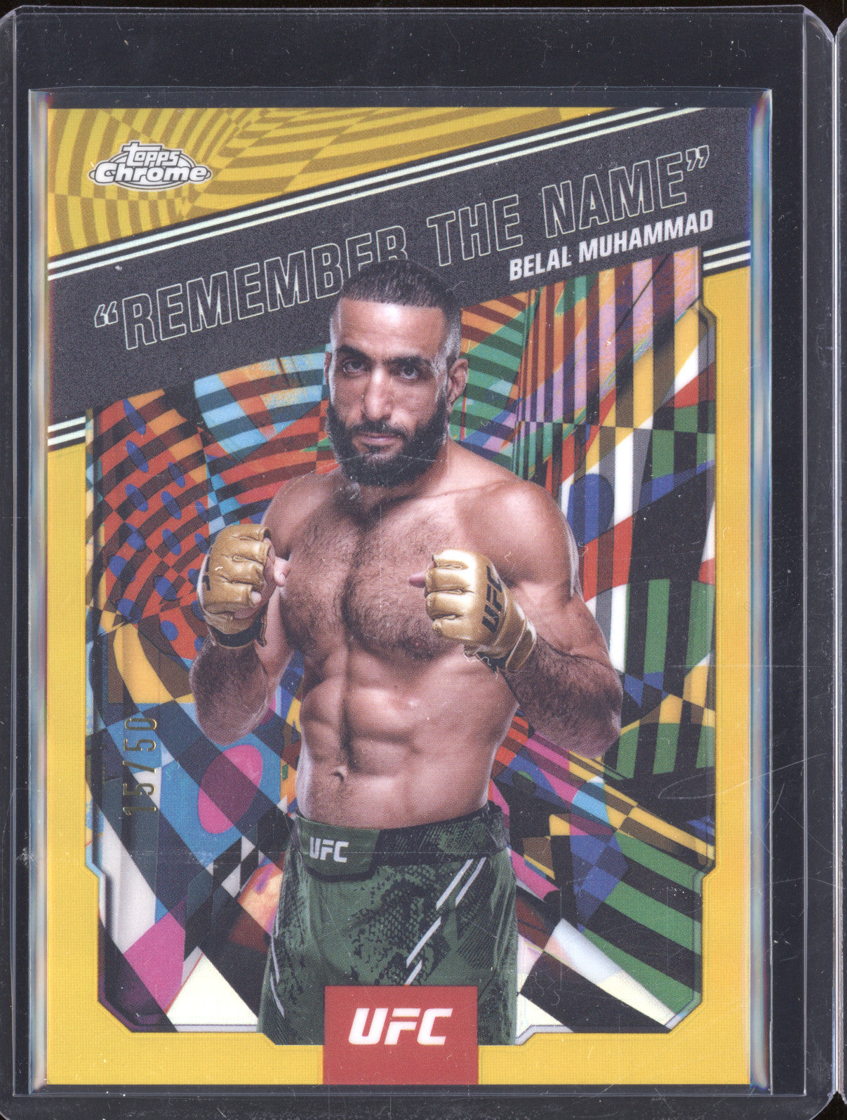 Belal Muhammad 2025 Topps Chrome AKA-1 AKA Remember the Name 15/50