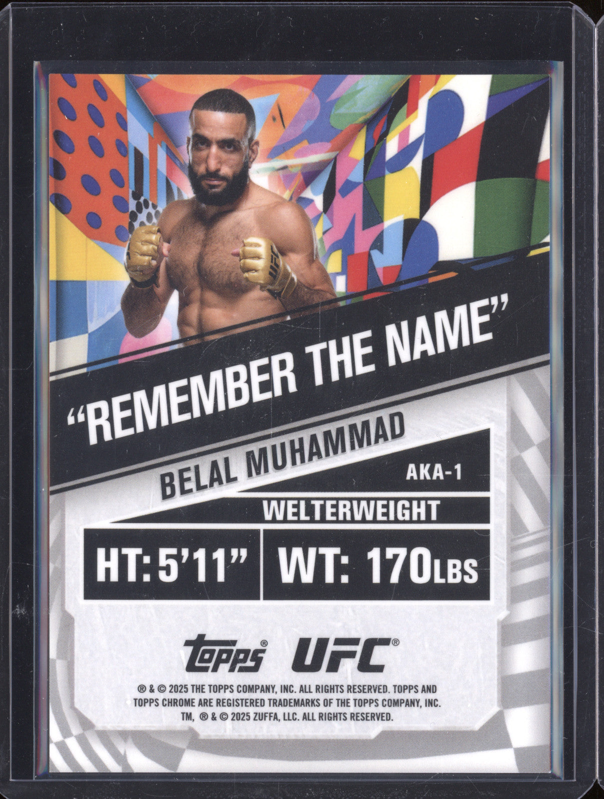 Belal Muhammad 2025 Topps Chrome AKA-1 AKA Remember the Name 15/50