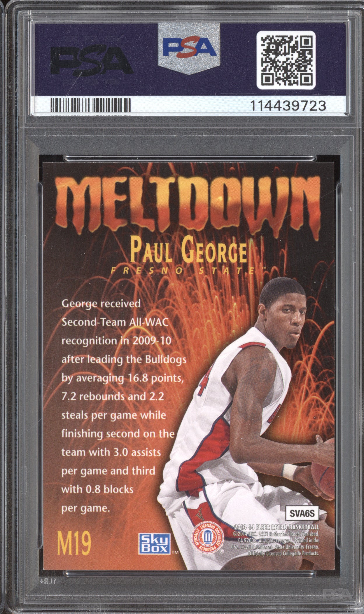 Paul George 2013-14 Fleer Retro M19 Skybox Premium Meltdown PSA 8.5