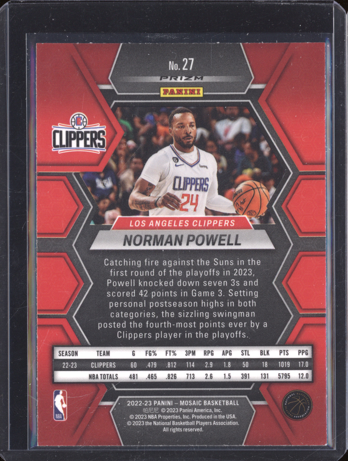 Norman Powell 2022-23 Panini Mosaic 27 Peacock