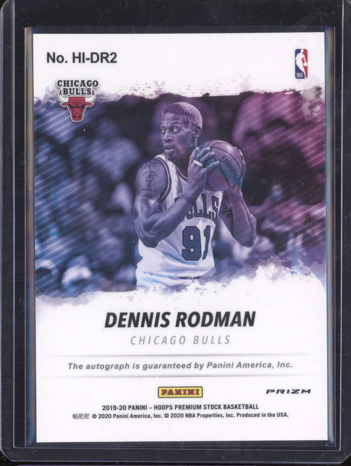 Dennis Rodman 2019-20 Panini Hoops Premium Stock HI-DR2 Hoops Ink Flash