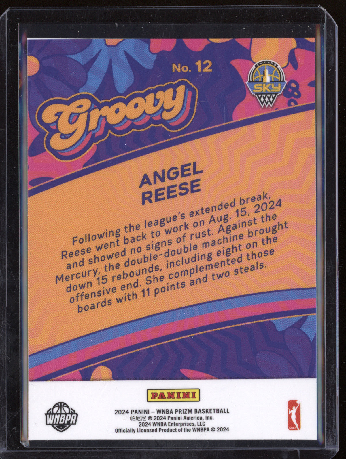 Angel Reese 2024 Panini WNBA Prizm 12 Groovy RC