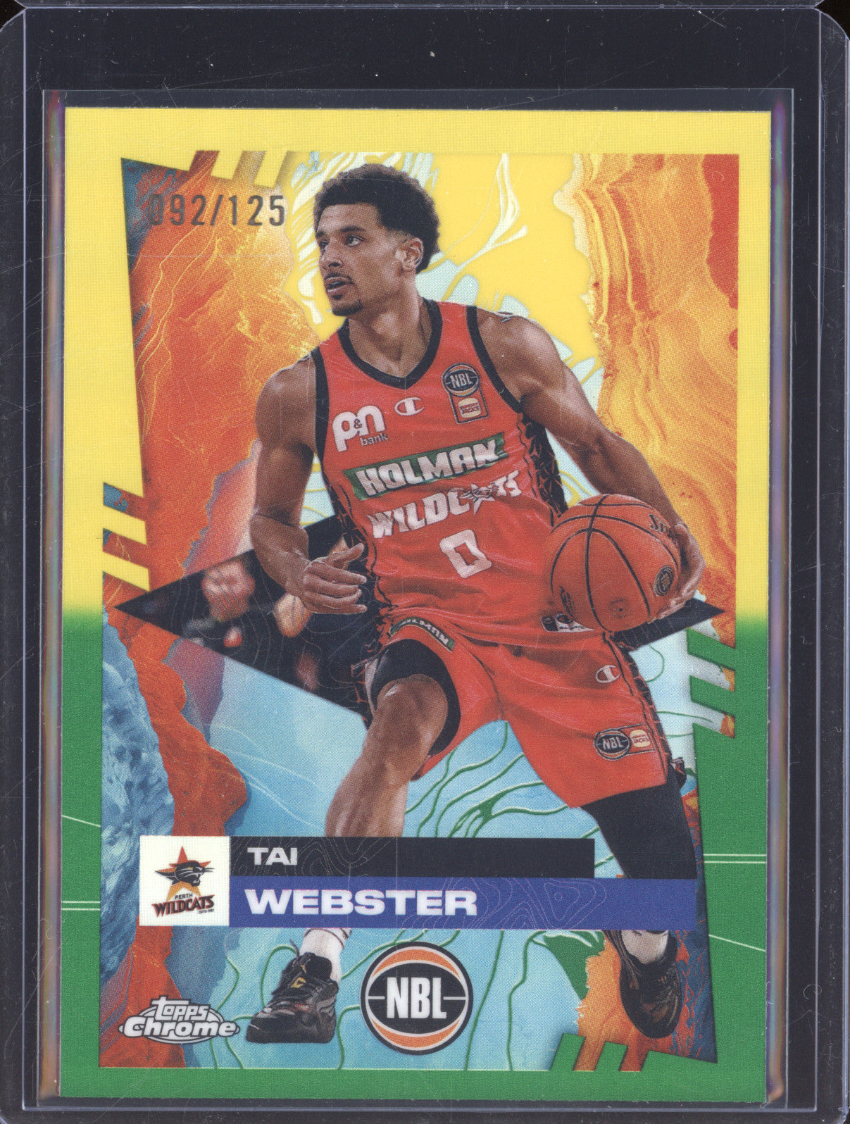 Taj Webster 2024 Topps Chrome NBL 65 Golden Wattle Refractor 092/125