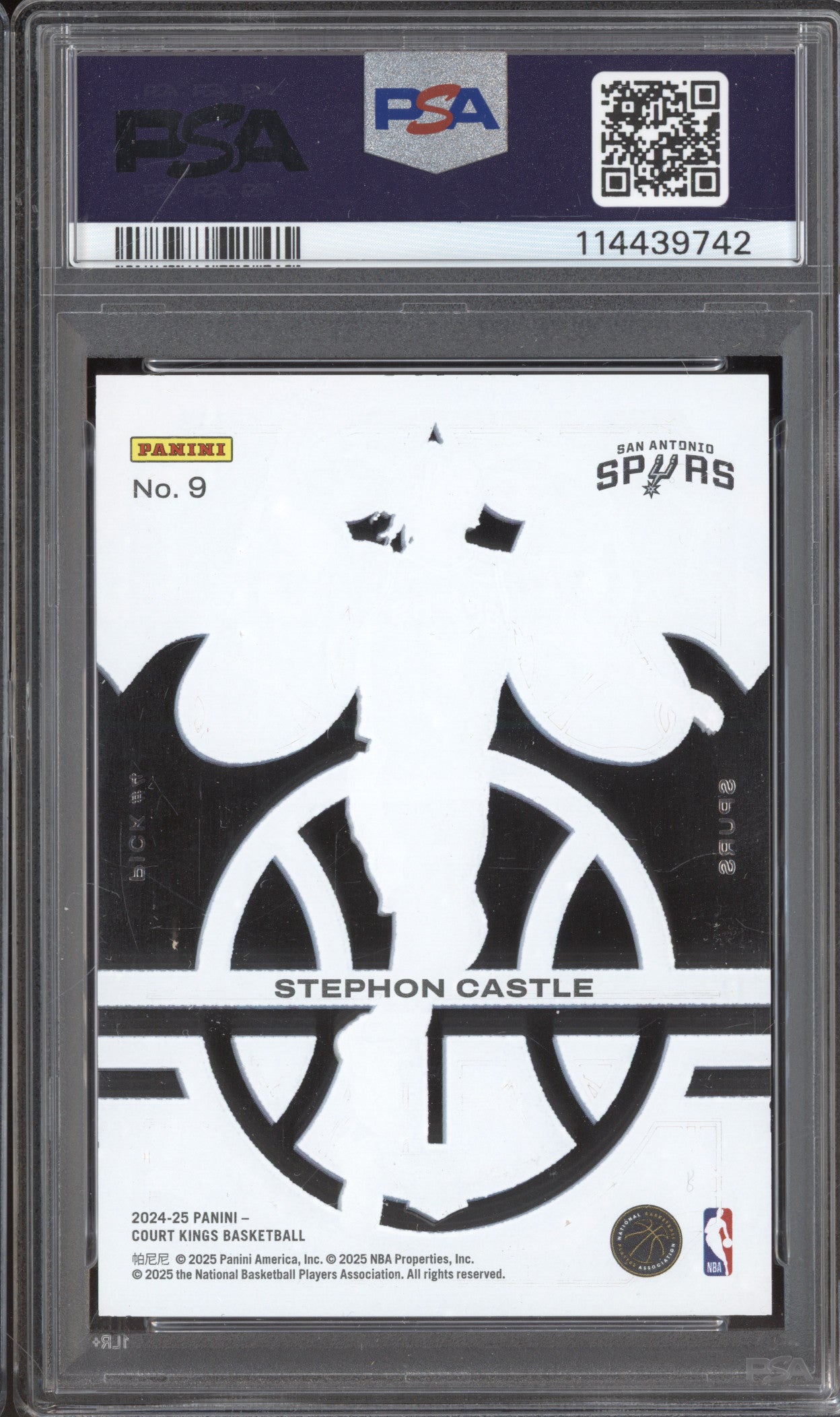 Stephon Castle 2024-25 Panini Court Kings 9 Acetate Rookies RC PSA 10