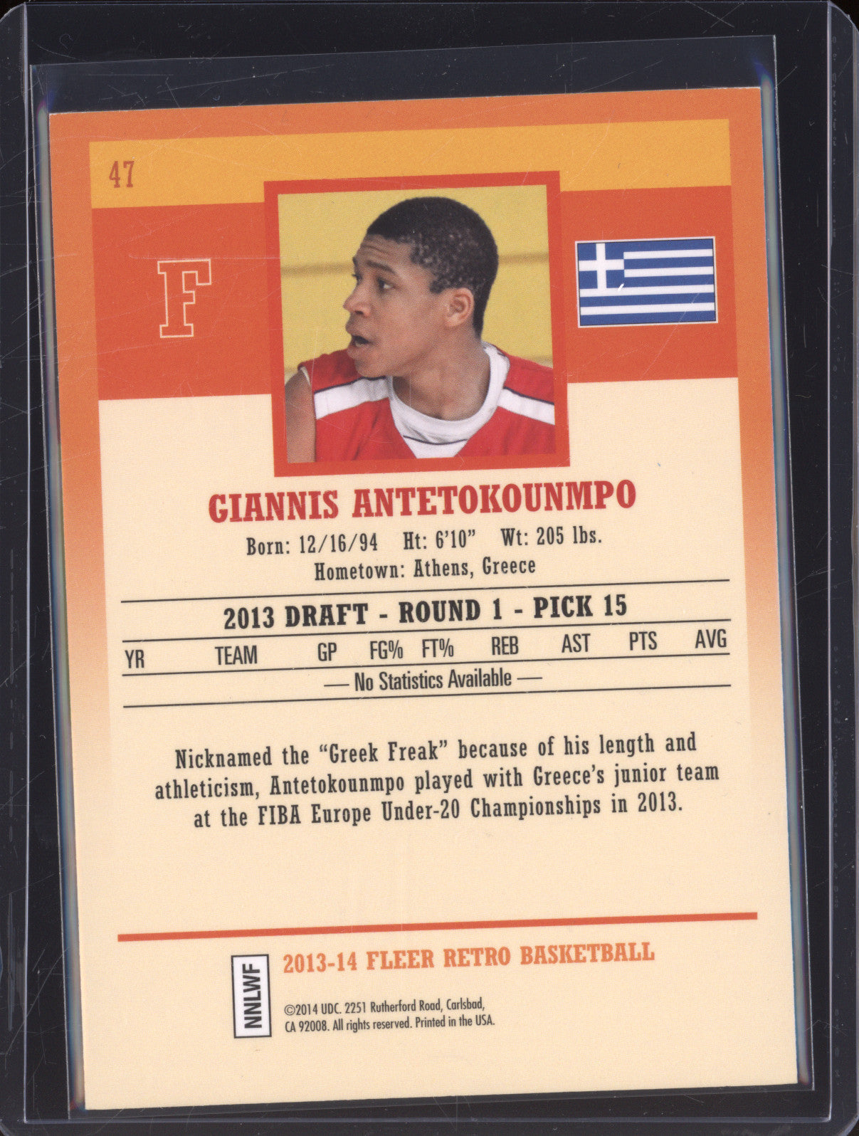 2013 Fleer Retro 47 Giannis Antetokounmpo Rookie RC