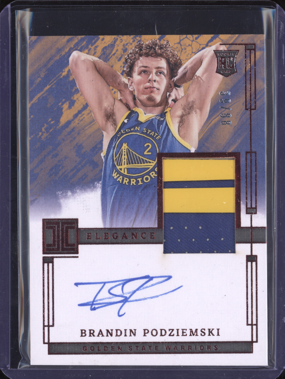 Brandin Podziemski 2023-24 Panini Impeccable 108 Rookie Jersey Auto Int RC 39/88