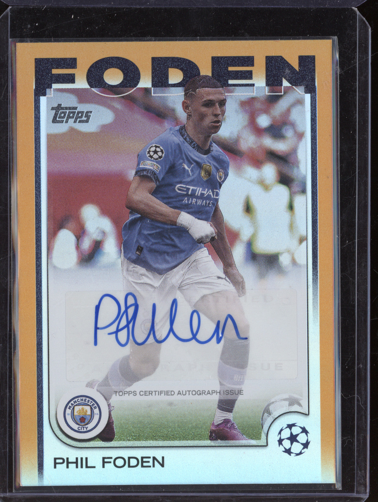 Phil Foden 2024-25 Topps UCC A-PF Orange Foilboard Auto 16/25