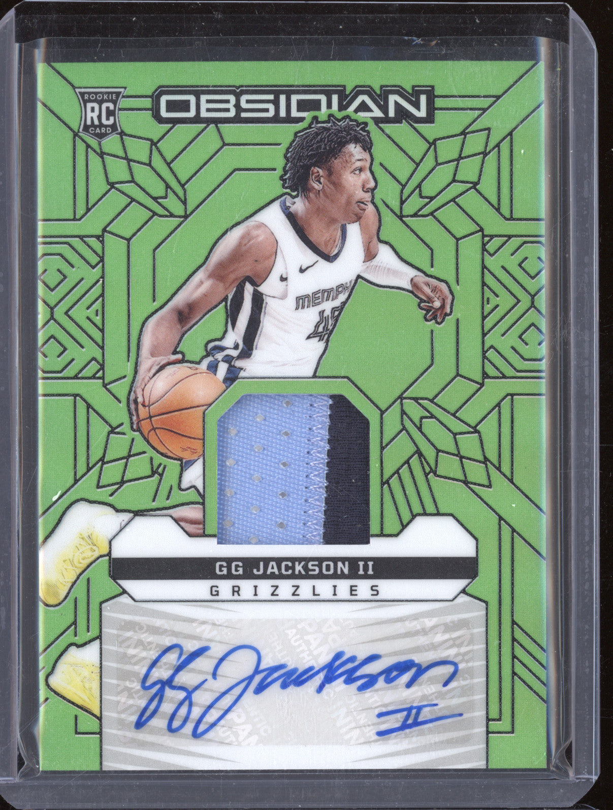GG Jackson II 2023-24 Panini Obsidian RJI-GGJ Rookie Patch Auto Green Flood /20