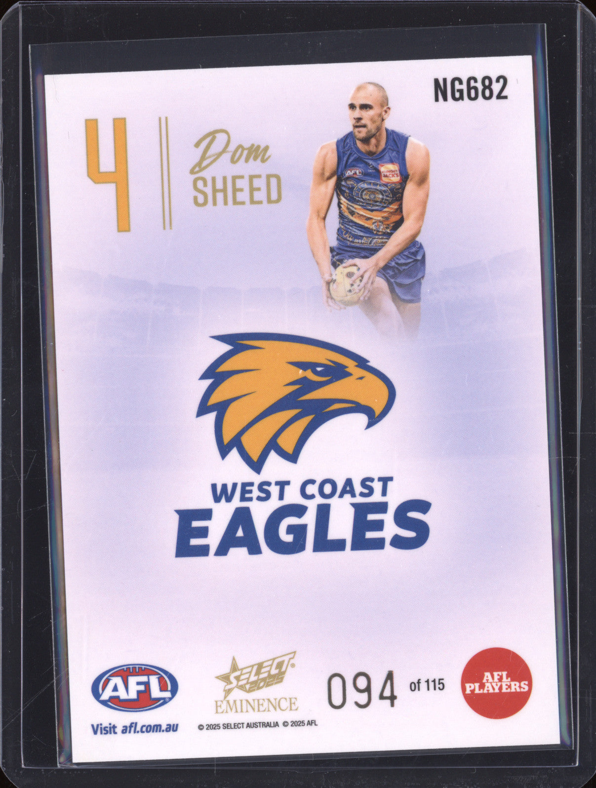 2025 AFL Select Eminence Nameplate NG682 Dom Sheed 094/115