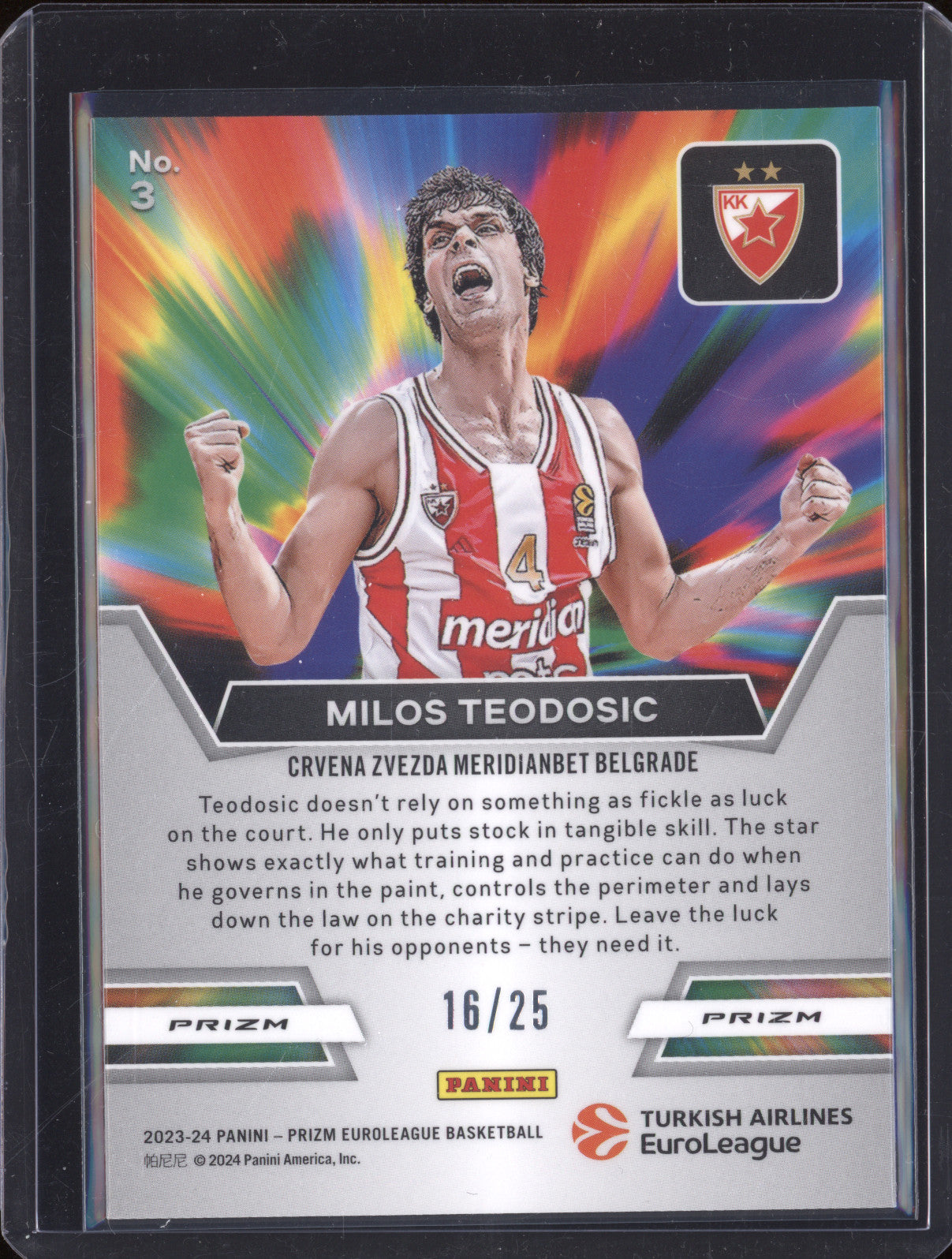 Milos Teodosic 2023-24 Panini Prizm EuroLeague 3 Get Hyped Mojo 16/25