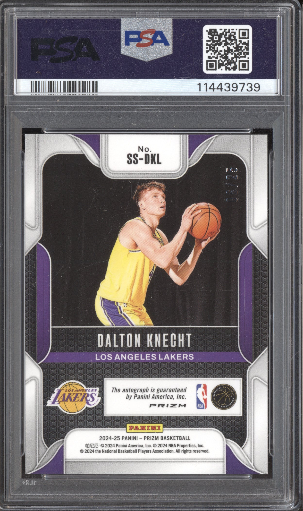Dalton Knecht 2024 Panini Prizm SSDKL Sensational Signatures Mojo RC 06/25 PSA 8