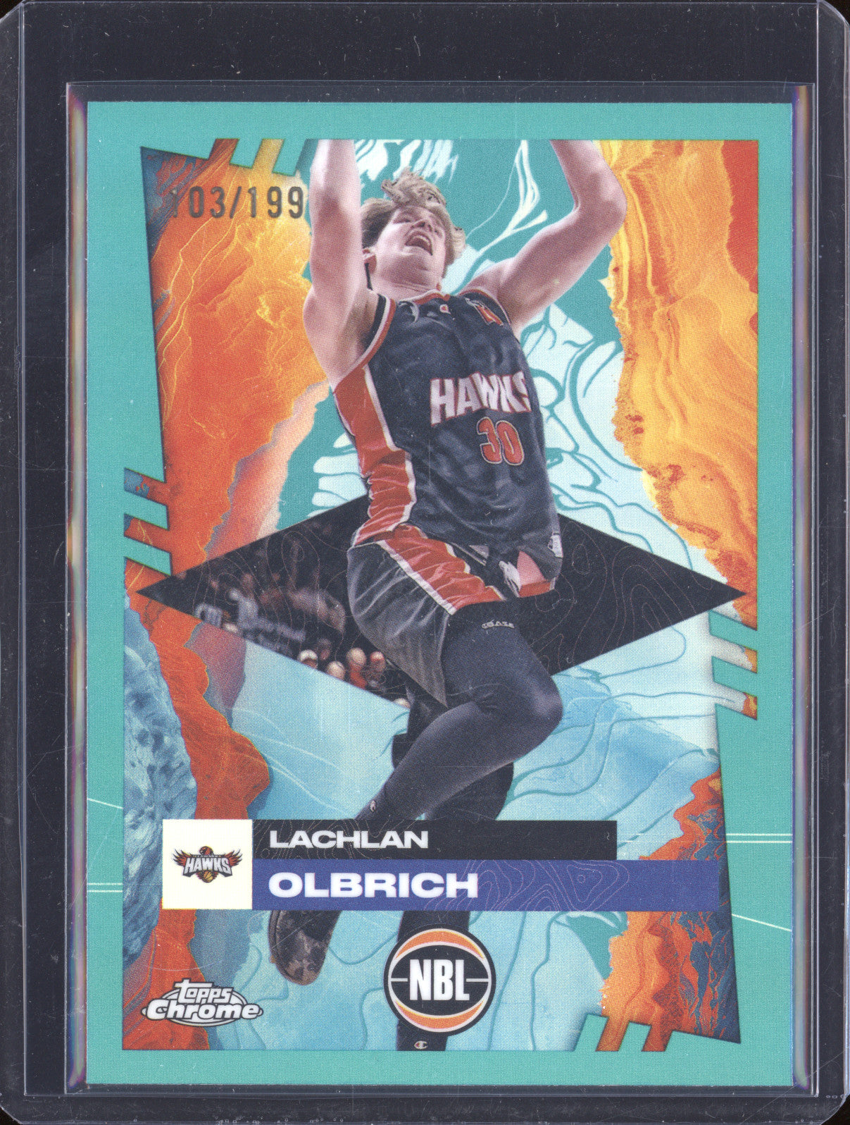 Lachlan Olbrich 2024 Topps Chrome NBL 33 Aqua Refractor 103/199