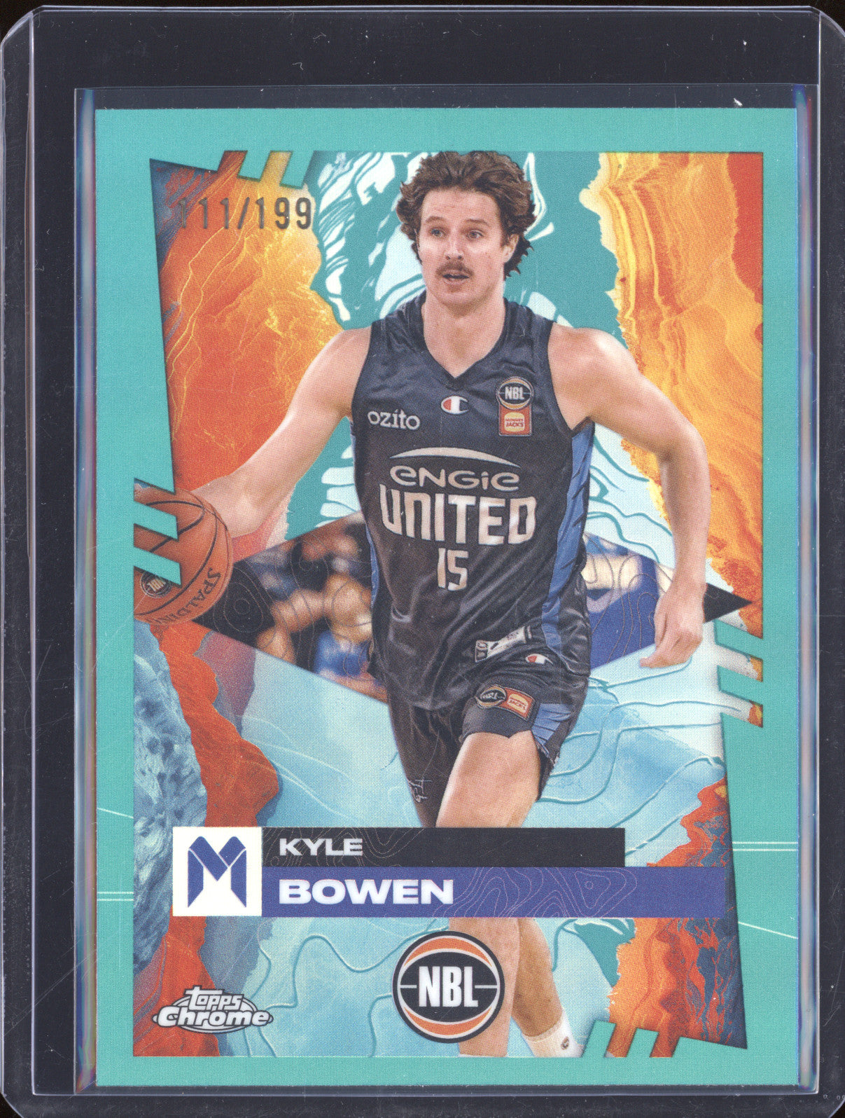 Kyle Bowen 2024 Topps Chrome NBL 44 Aqua Refractor 111/199