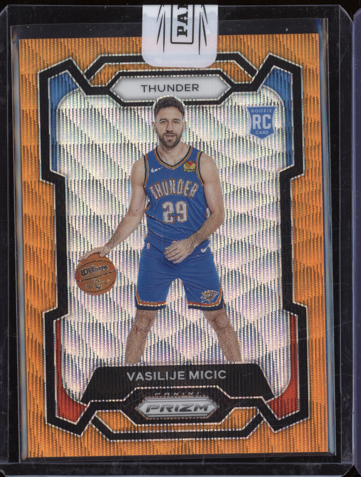 2023 Panini Prizm 297 Vasilije Micic Orange Wave /60 RC