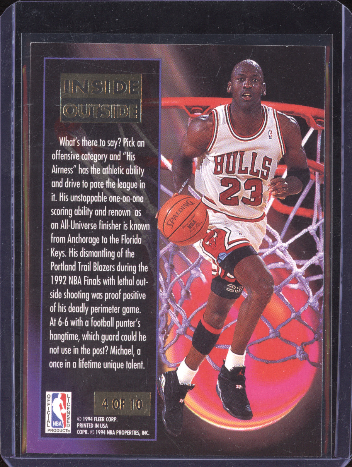 Michael Jordan 1993-94 Fleer Ultra 4 Inside Outside