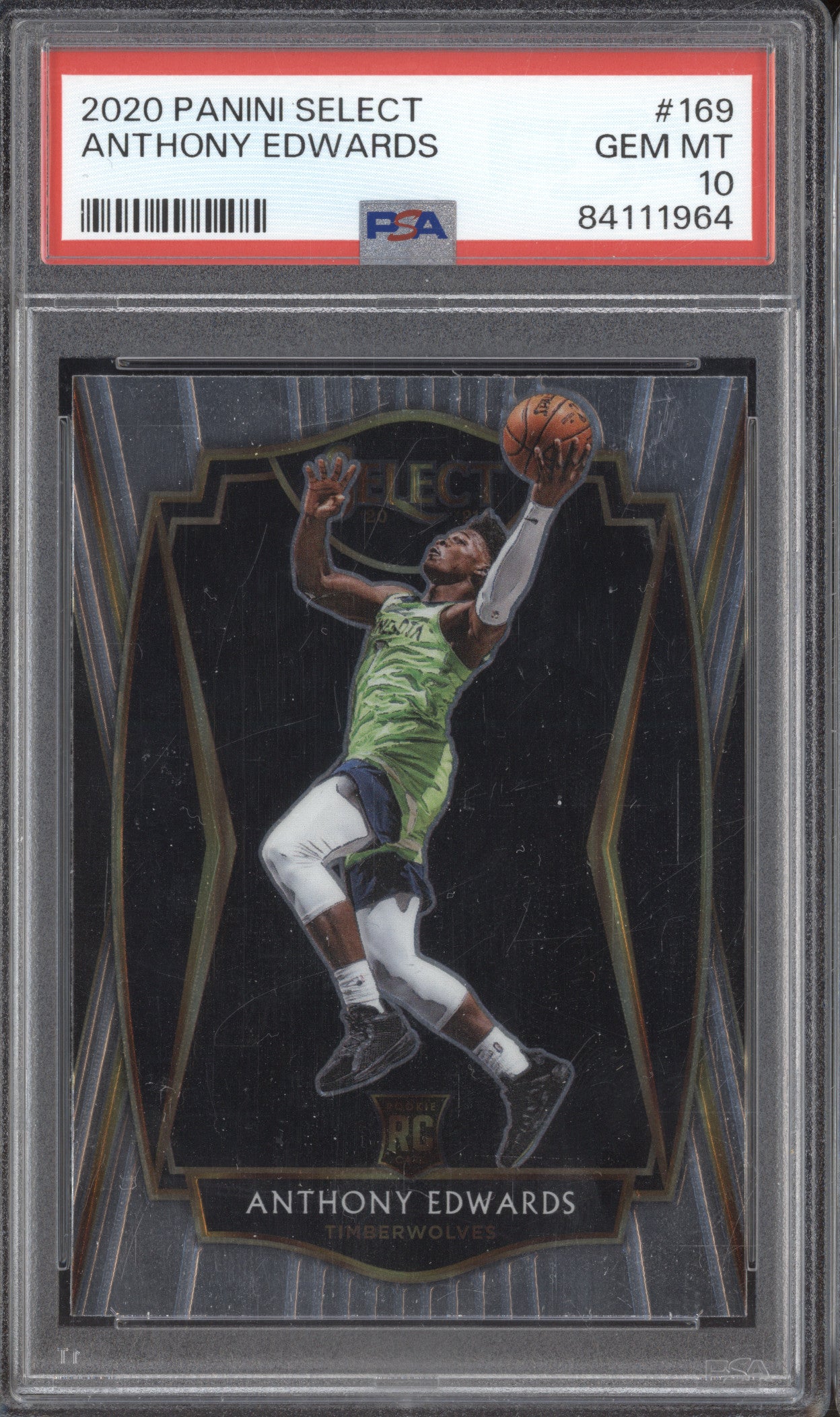 Anthony Edwards 2020-21 Panini Select 169 RC PSA 10