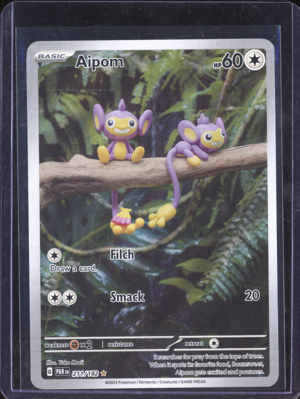 Aipom 2023 Pokemon Paradox Rift 211/182 Illustration Rare