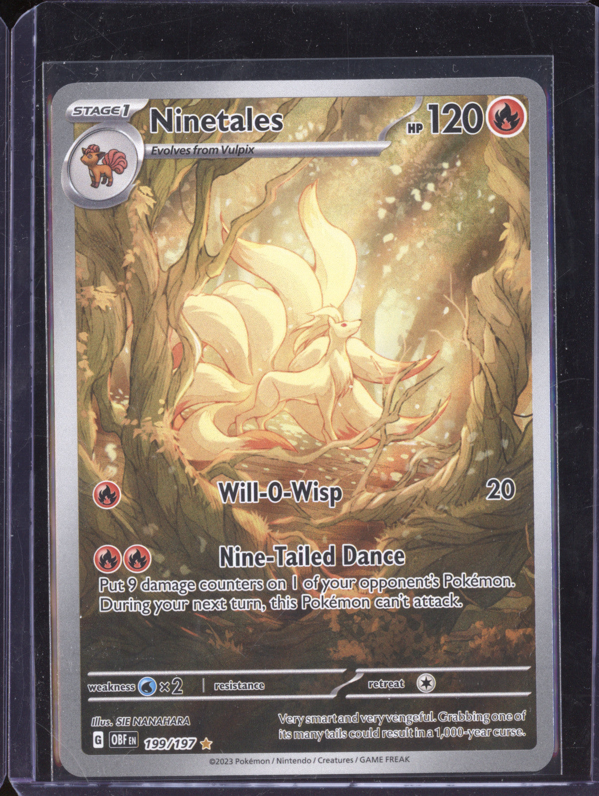 Ninetales 2023 Pokemon Obsidian Flames 199/197 Illustration Rare
