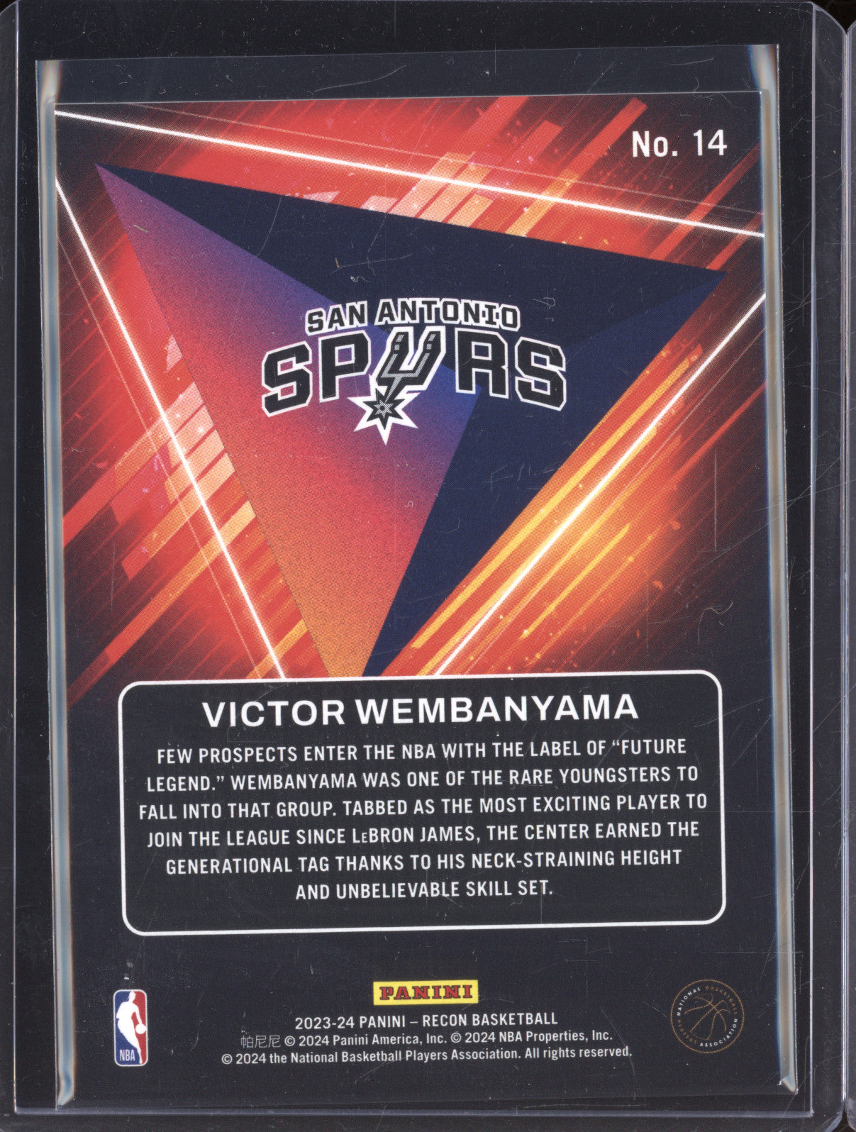 2023 Panini Recon 14 Victor Wembanyama Rookie RC