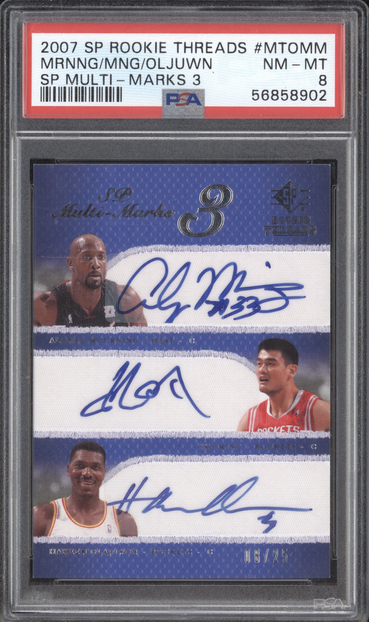 Mourning Ming Olajuwon 2007-08 0 SP Rookie Threads SP Multi-Marks 3 /25 PSA 8