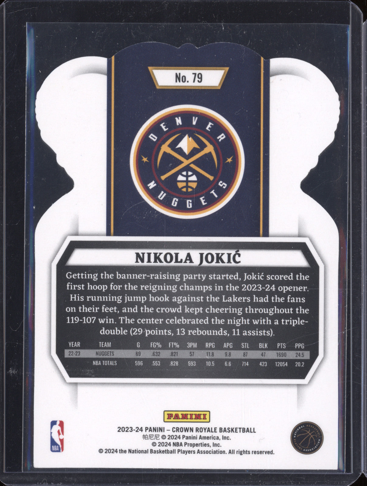 Nikola Jokic 2023-24 Panini Crown Royale 79 International Silver 18/18